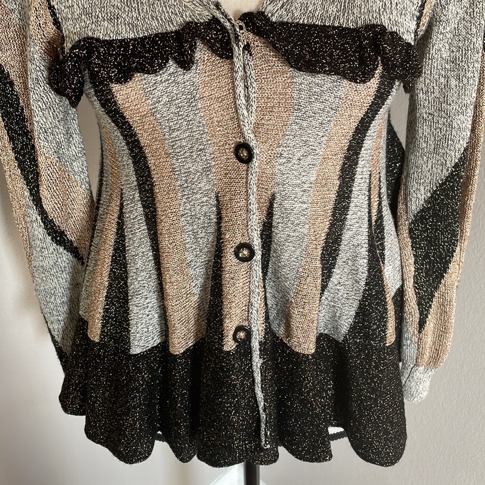 3.1 Phillip Lim wool, rayon, linen multicolored cardigan with sparkles size XS - Picture 4 of 11